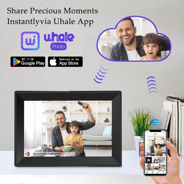 Alt view image 4 of 6 - Smart WiFi Digital Picture Frame 10Inch Touchscreen Digital Photo Frame | digital frame Built-in 16GB Memory,Auto-Rotate Easy Setup to Share Photos or Videos via Uhale APP-Gifts for elders and friend