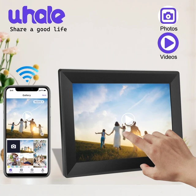 Alt view image 6 of 6 - Smart WiFi Digital Picture Frame 10Inch Touchscreen Digital Photo Frame | digital frame Built-in 16GB Memory,Auto-Rotate Easy Setup to Share Photos or Videos via Uhale APP-Gifts for elders and friend
