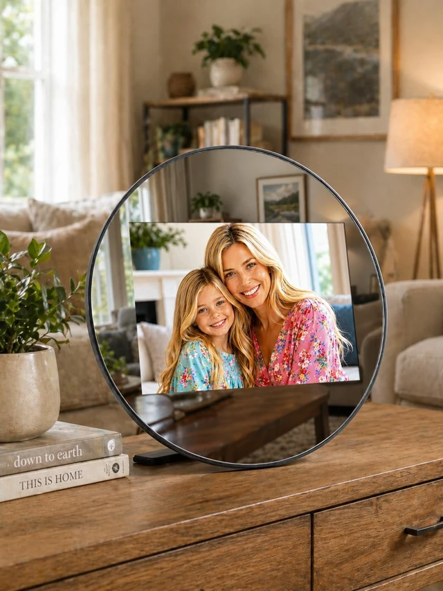 Alt view image 4 of 7 - Frameo Digital Calendar & WiFi Picture Frame 10.1 inch Mirror 3-in-1 | Touchscreen Photo Frame, Auto-Synced Calendar, Share Photos & Videos via App, 32GB Wall/Tabletop
