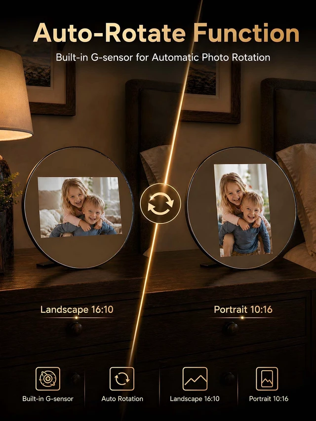 Alt view image 5 of 7 - Frameo Digital Calendar & WiFi Picture Frame 10.1 inch Mirror 3-in-1 | Touchscreen Photo Frame, Auto-Synced Calendar, Share Photos & Videos via App, 32GB Wall/Tabletop