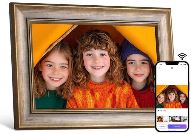 Main image of 10.1 Inch WiFi Digital Picture Frame, Smart Digital Photo Frame with 1280x800 IPS HD Touchscreen, Instant Wireless Photo & Video Sharing via App, Electronic Picture Frame for Family