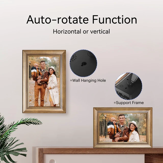 Alt view image 5 of 7 - 10.1 Inch WiFi Digital Picture Frame, Smart Digital Photo Frame with 1280x800 IPS HD Touchscreen, Instant Wireless Photo & Video Sharing via App, Electronic Picture Frame for Family