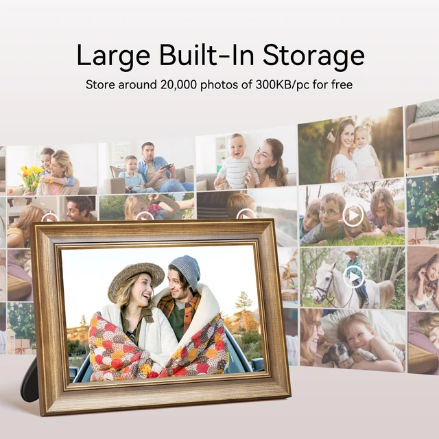 Alt view image 7 of 7 - 10.1 Inch WiFi Digital Picture Frame, Smart Digital Photo Frame with 1280x800 IPS HD Touchscreen, Instant Wireless Photo & Video Sharing via App, Electronic Picture Frame for Family
