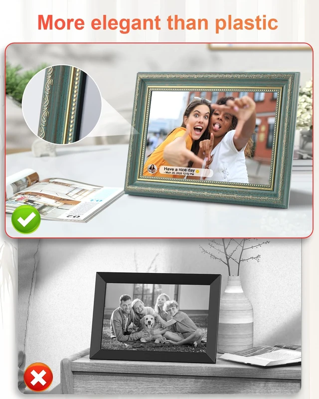 Alt view image 2 of 7 - Frameo Digital Frame 10.1 Inch WiFi Digital Photo Frame with 32GB Storage, 1280x800 HD IPS Touch Screen Picture Frames Slideshow, Long Distance Realationship Gifts, Elderly Tech-Midnight Blue