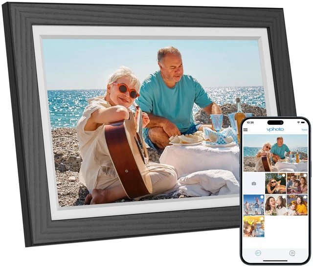 Main image of Digital Picture Frame WiFi 10 inch Touch Screen | Digital Photo Frame Display, 32GB Storage, Auto-Rotate, Share Photos via App, Email, Cloud, Classic 10