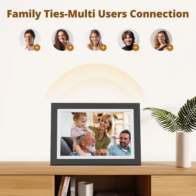 Alt view image 5 of 7 - Digital Picture Frame WiFi 10 inch Touch Screen | Digital Photo Frame Display, 32GB Storage, Auto-Rotate, Share Photos via App, Email, Cloud, Classic 10