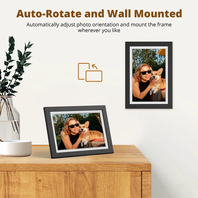 Alt view image 6 of 7 - Digital Picture Frame WiFi 10 inch Touch Screen | Digital Photo Frame Display, 32GB Storage, Auto-Rotate, Share Photos via App, Email, Cloud, Classic 10