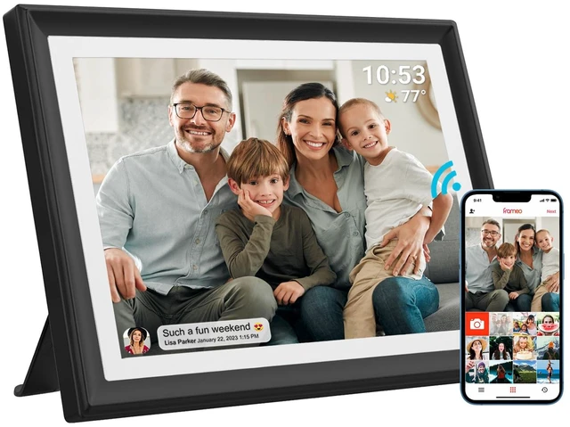 Main image of 32GB FRAMEO 10.1 Inch WiFi Digital Photo Frame, 1280x800 HD IPS LCD Touch Screen, Auto-Rotate Portrait and Landscape, 32GB Storage, Share Moments Instantly via Frameo App from Anywhere