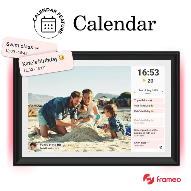 Alt view image 5 of 7 - 32GB FRAMEO 10.1 Inch WiFi Digital Photo Frame, 1280x800 HD IPS LCD Touch Screen, Auto-Rotate Portrait and Landscape, 32GB Storage, Share Moments Instantly via Frameo App from Anywhere