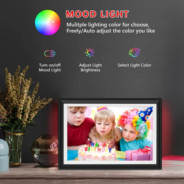 Alt view image 4 of 7 - 32GB FRAMEO 10.1 Inch WiFi Digital Photo Frame, 1280x800 HD IPS LCD Touch Screen, Auto-Rotate Portrait and Landscape, 32GB Storage, Share Moments Instantly via Frameo App from Anywhere