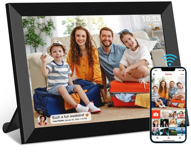 Main image of 32GB FRAMEO 10.1 Inch Smart WiFi Digital Photo Frame 1280x800 IPS LCD Touch Screen, Auto-Rotate Portrait and Landscape, Built in 32GB Memory, Share Moments Instantly via Frameo App from Anywhere