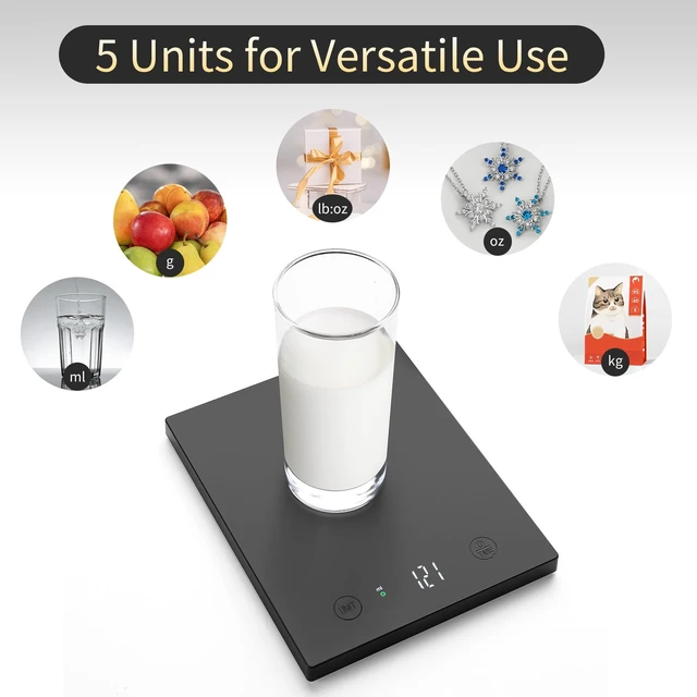 Alt view image 4 of 7 - 22lb Digital Food Scale Precision 0.1oz/1g, Kitchen Scale Big LED | Professional Factory Since 2001 Baking Scales Weight Grams and Ounces for Cooking & Coffee, Tare, 3*AAA Included, Black