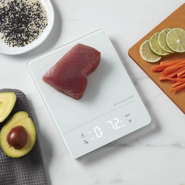 Alt view image 3 of 7 - KQ913 Digital Waterproof (IPx7) Kitchen and Food Scale, LED readout, 11 Pound Max Capacity, White