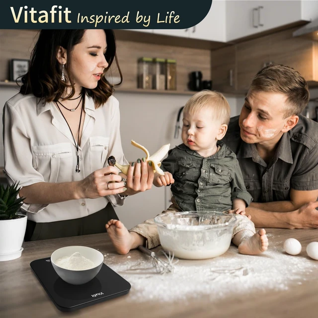 Alt view image 7 of 7 - 33lb/15kg Digital Food Scale in High Precision 0.1oz/1g, Our Own Kitchen Scale Professional Factory Since 2001, Kitchen Essentials for Cooking & Baking, LED, 3 AAA Battery, Spray Silver Black