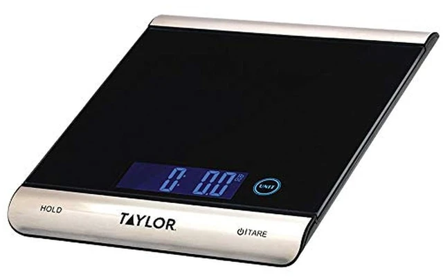 Main image of Digital High Capacity Kitchen Scale - 33 lb Max Capacity | High Capacity 33 lb Food Scale with Tempered Glass Platform, Hold Feature, Stainless Steel Accents, Black