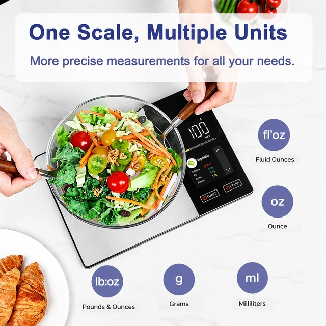 Alt view image 5 of 7 - Smart Food Scale with Nutritional Calculator, Free App & Color Display | Digital Kitchen Scale for Calorie, Carb, Fat & Protein Tracking, 23 Nutrients, Nutrition Scale for Healthy Eating & Meal Prep