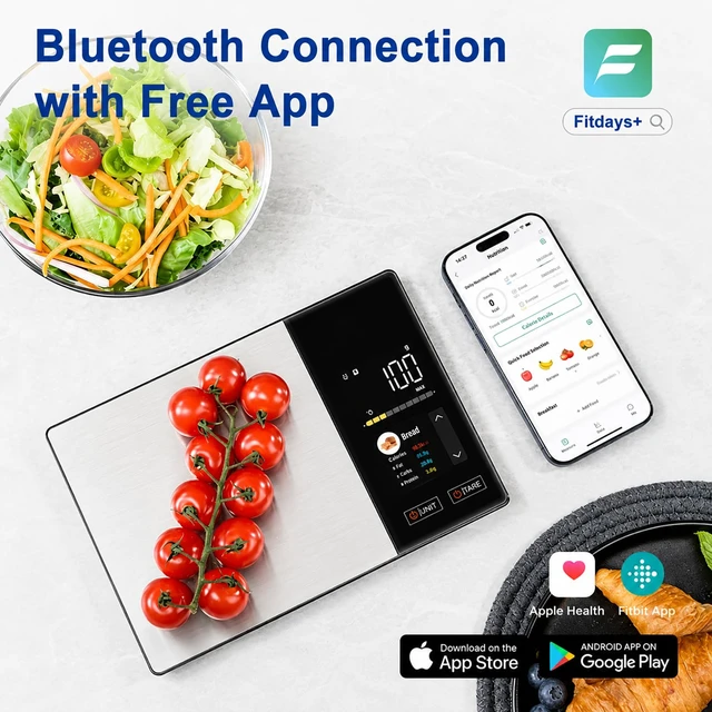 Alt view image 7 of 7 - Smart Food Scale with Nutritional Calculator, Free App & Color Display | Digital Kitchen Scale for Calorie, Carb, Fat & Protein Tracking, 23 Nutrients, Nutrition Scale for Healthy Eating & Meal Prep