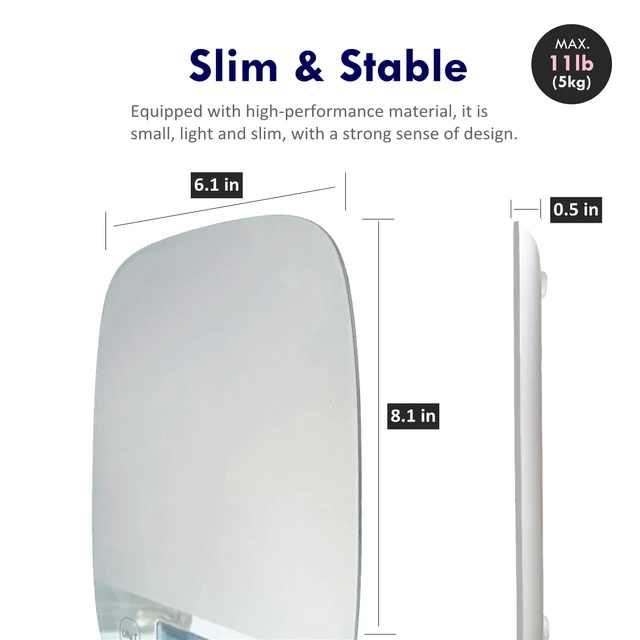 Alt view image 6 of 7 - 11lb Food Scale Kitchen Scales Digital Weight Grams & Ounces Grey | Ultra-Slim Size, 1g Precision, Max 11lbs, Smart Tare, Baking Cooking Weighing Scale, Portion Control, Hanging Storage