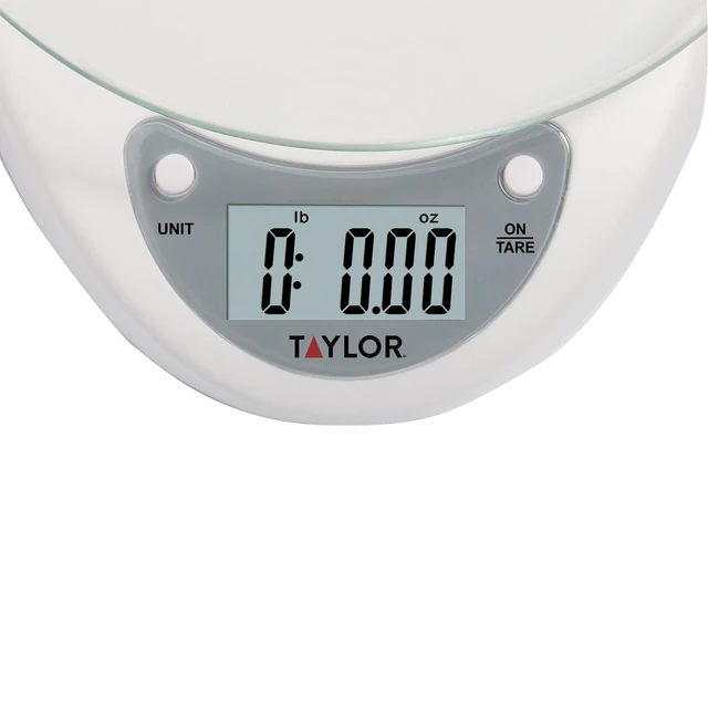 Alt view image 5 of 6 - Digital Kitchen Scale with Glass Platform, Tare Button, and Plastic Body Weighs up to 11 Pounds Capacity, White
