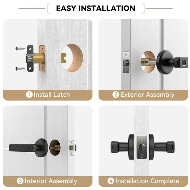 Alt view image 6 of 7 - 5-in-1 Smart Fingerprint Door Handle Lock with Code,NFC,App Control | Fingerprint Door knob with Keypad, Keyless Entry, Privacy, Auto-Lock, Easy to Install For bedroom, Interior, Front door