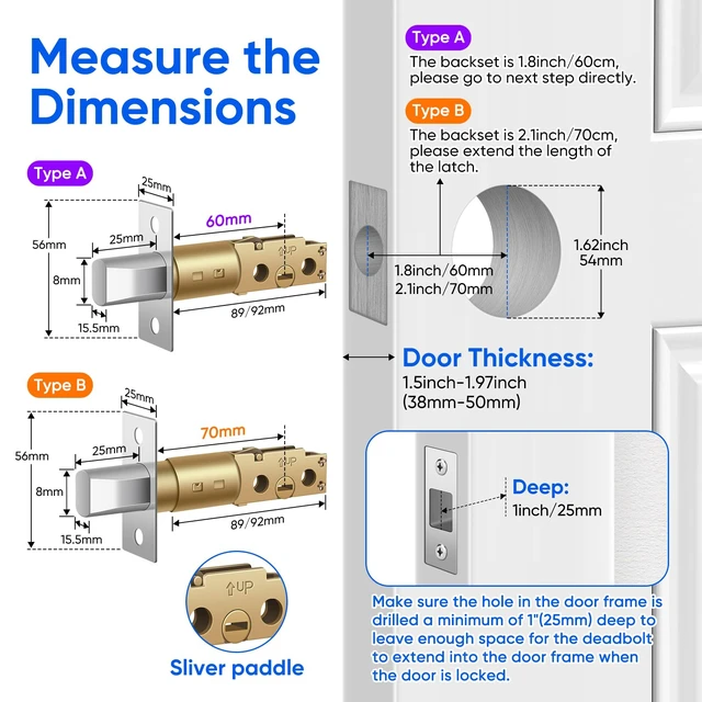 Alt view image 7 of 7 - Smart Keypad Door Lock, Keyless Entry Digital Lock with APP/Watch Control | Fingerprint Touchscreen Keypad Auto Lock Deadbolt, Voice Unlock, Auto Left/Right Detection Easy Installation for Home, Doors