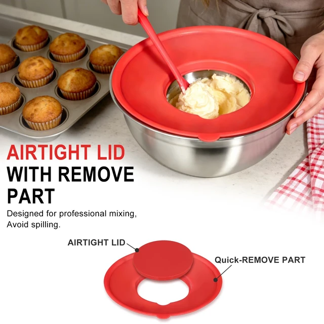 Alt view image 3 of 7 - 7-Speed Electric Hand Mixer,4 Large Stainless Steel Mixing Bowls Set | Handheld Mixers for Kitchen with Whisks Beater,Grater Attachments and Measuring Cup & Spoon