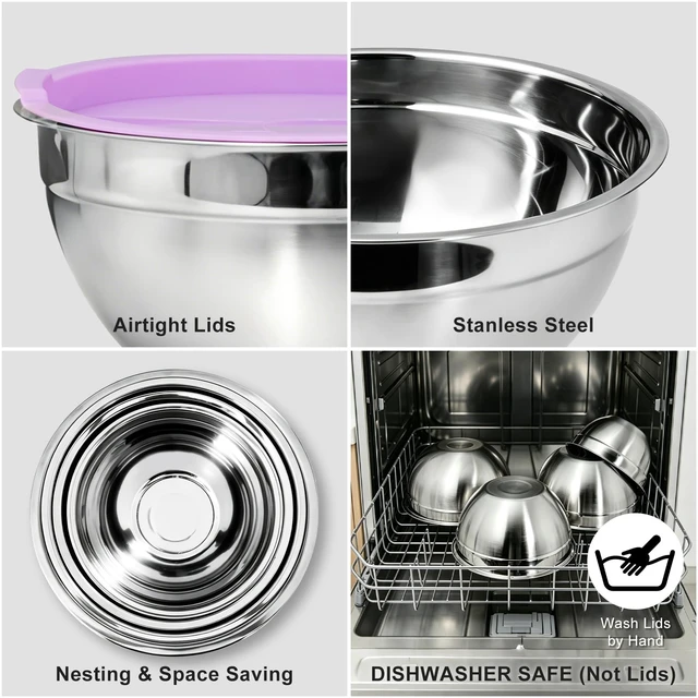 Alt view image 6 of 7 - 7-Speed Electric Hand Mixer,4 Large Stainless Steel Mixing Bowls Set | Handheld Mixers for Kitchen with Whisks Beater,Grater Attachments and Measuring Cup & Spoon