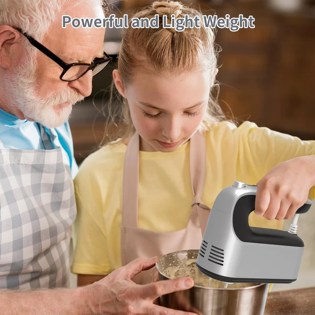 Alt view image 3 of 7 - 9-Speed Digital Hand Mixer Electric, 400W Powerful DC Motor, Hand Mixer Electric Handheld with Snap-On Storage Case, 5 Stainless Steel Accessories, Beaters, Dough Hooks, Whisk(Silvery Black)