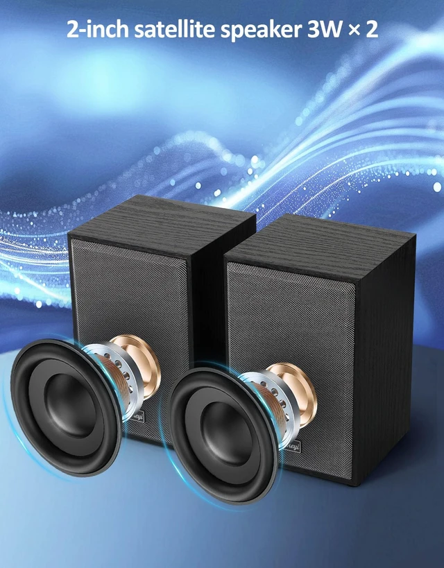 Alt view image 2 of 5 - LED Computer Speakers with Subwoofer 2.1 PC Speakers | Bass/Treble Adjust, 10W+3W×2 Stereo Sound, Bluetooth 6.0 & AUX Input, USB Powered LED Compact Design for Desktop Laptop