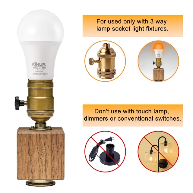 Alt view image 4 of 7 - LED 3-Way Light Bulbs 30/70/100 Watt Equivalent, 5000K Daylight, A19 E26 Base, 500lm-800lm-1200lm, 3-Way Dimmable Light Bulbs for Reading, Living Room, Office, Kitchen (2 Pack)