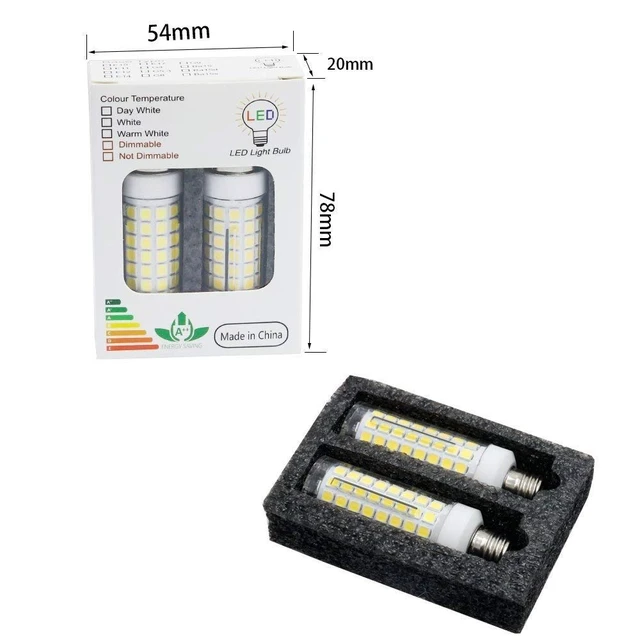 Alt view image 2 of 7 - E11 Mini Candelabra led,Dimmable 8W,80W Halogen Bulb Replacement,E11 Led Bulb,800LM,AC110V-130V,JD T3/T4,White 6000k,for Indoor Decorative Lighting(2 Packs)