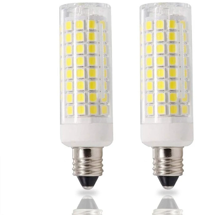 Main image of E11 Mini Candelabra led,Dimmable 8W,80W Halogen Bulb Replacement,E11 Led Bulb,800LM,AC110V-130V,JD T3/T4,White 6000k,for Indoor Decorative Lighting(2 Packs)