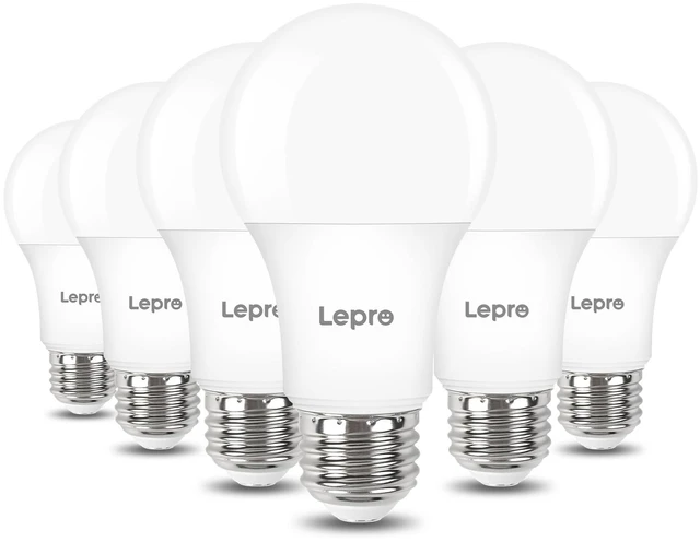 Main image of A19 E26 Dimmable LED Light Bulbs 9.5W 800 Lumens Soft White 6 Pack | Brightness Adjustable,60W equivalent,Home lighting upgrade,Energy saving,80 CRI,Living room,Bedroom,Kitchen,Dinning room,lamp