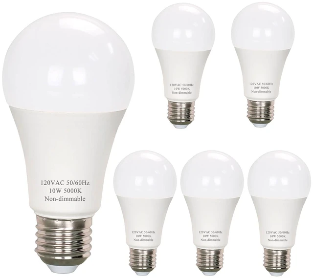 Main image of A19 LED Light Bulb Daylight 5000K 800LM Energy Efficient 60 Watt Equivalent