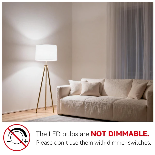Alt view image 7 of 7 - 6 Pack LED Light Bulbs 60 Watt Equivalent, Natural White 4000K A19 | Efficient 9W, E26 Standard Base, 800 LM Energy Saving Lightbulbs for Home Bedroom Living Room Office, Non-Dimmable, UL Listed