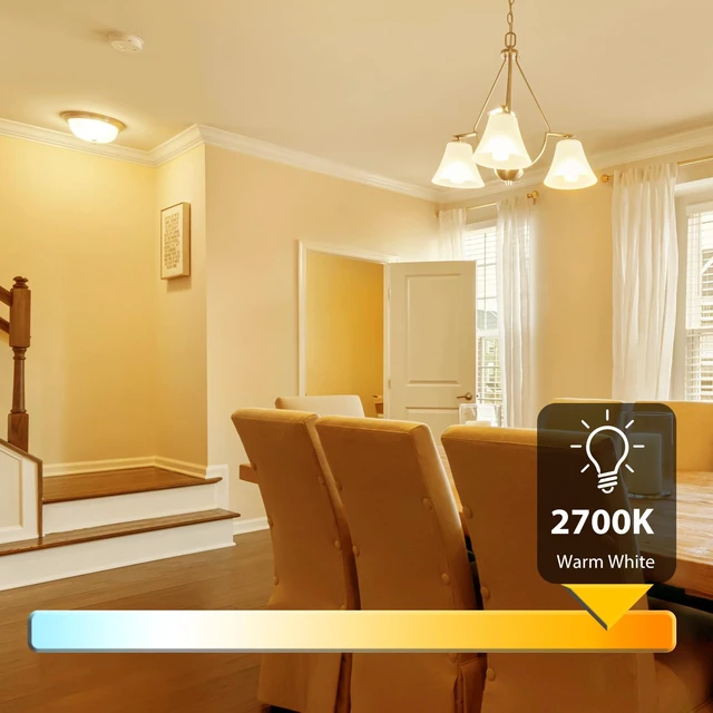 Alt view image 5 of 7 - A19 LED Light Bulbs, 60 Watt Equivalent LED Bulbs, Long Lifespan High Brightness 800LM Warm White 2700K, E26 Standard Base Light Bulbs for Home Bedroom Office, Non-Dimmable, 12 Pack