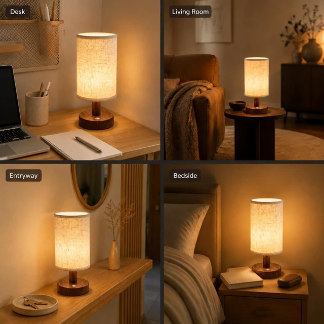 Alt view image 7 of 7 - Mini Cordless Bedside Lamp, Touch Rechargeable LED Night Light | Minimalist Portable Lamp, 3 Color Modes, Stepless Dimmable, 4000mAh Battery, Decor for Bedroom & Living Room
