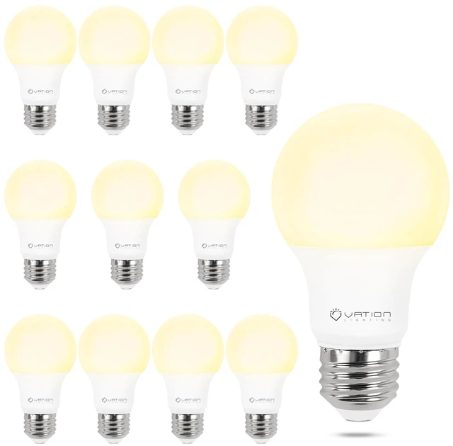 Main image of A19 Dimmable LED Light Bulbs, 60 Watt Equivalent 9W, 3000K Warmwhite, 800LM E26 Medium Base, 1,5000 Hour Lifespan, Energy Saving Light Bulbs for Bedroom Living Room Home OfficeETL/UL Listed, 12 Pack