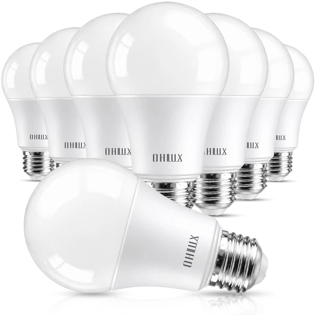 Main image of A19 LED Light Bulbs 5000K Daylight, 9W E26 Bulbs (60W Equivalent), 800LM Non-Dimmable Standard Base, UL Listed with High CRI 85+, 8-Pack Value Pack for Whole Home Kitchen Office