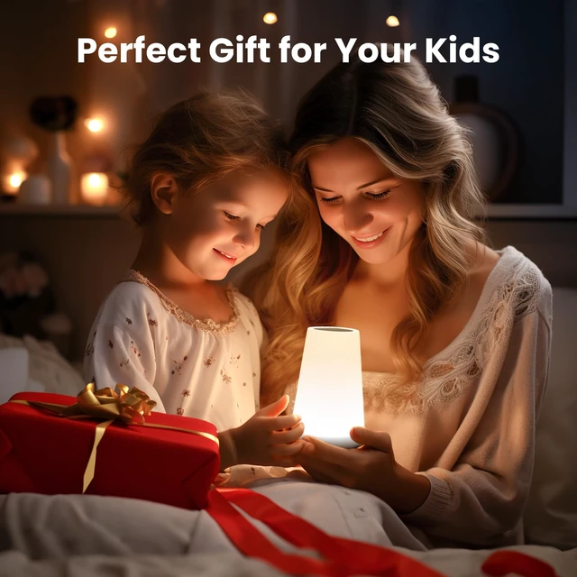Alt view image 7 of 7 - Telecontrol Night Light Touch Lamp: 13 Colors, 5 Brightness, White | TableBedside Lamp 1500mAh USB Rechargeable - 3 Lighting Modes, 1/2/4/6H Auto - Off For Nursery & Bedroom & Camping