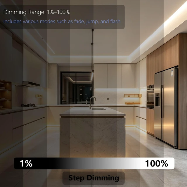Alt view image 3 of 7 - 24V 32.8ft CCT COB LED Strip Lights with Remote and Power Supply | 2700K-6500K Dimmable Adhesive LED Tape Light CRI 93, LED Lights for Bedroom, Living Room, Kitchen, Office, 80W 800lm/m