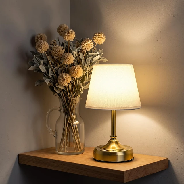 Main image of Small Cordless Table Lamp Rechargeable Gold | 6000mAh Battery Operated Stepless Dimming Touch Control Portable LED for Nightstand Bedroom Living Room Restaurant Home Décor