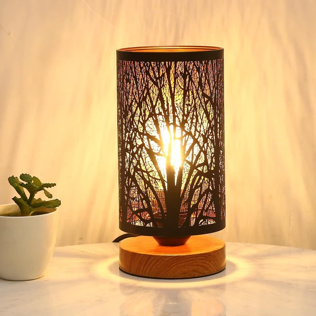 Main image of Black Rustic Table Lamp for Bedroom Small space Farmhouse Dimmable Bedside Lamps for Night stand Desk , Industrial Nightstand lamp with Metal Lampshade for Living Room Decoration bulb included