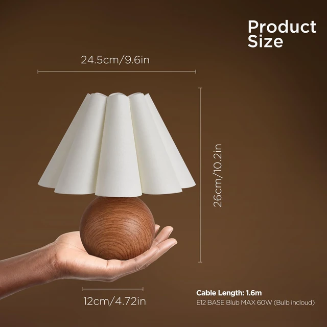 Alt view image 2 of 7 - Cute Small Table Lamp, Modern Bedside Nightstand Lamp with Beige Lampshade, Metal Base for Bedroom Home Office Decor (Without Buld