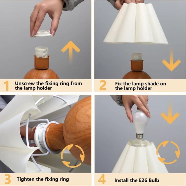 Alt view image 5 of 7 - Cute Small Table Lamp, Modern Bedside Nightstand Lamp with Beige Lampshade, Metal Base for Bedroom Home Office Decor (Without Buld