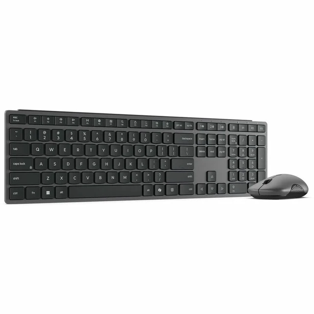 Alt view image 4 of 7 - 700 Modern Wireless Keyboard & Mouse Combo, 2.4 GHz Dongle & Dual Bluetooth Connection, AES-128 Encryption, 36 Month Battery Life, Quiet Mouse, Luna Grey