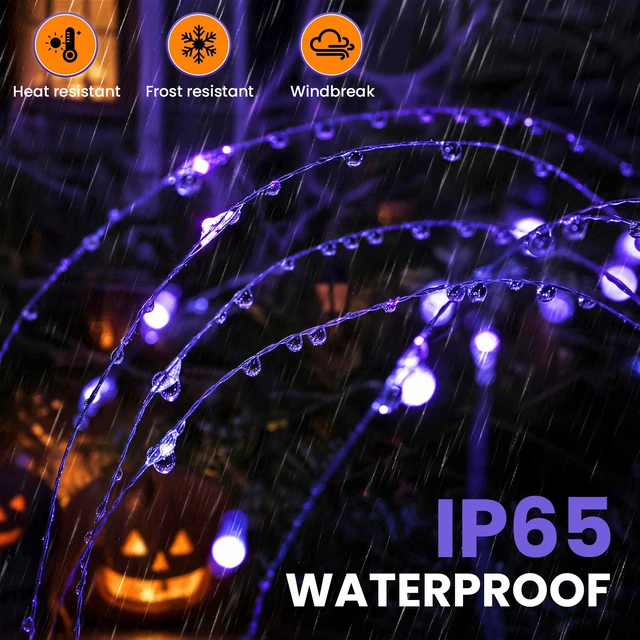 Alt view image 6 of 7 - 2 Pack Solar Firework Lights Outdoor, Halloween Decor, Purple | 120 LEDs, Fairy Design, Waterproof, Garden Decor, Solar Powered for Yard, Pathway, Flowerbed, Planter, Balcony, Gifts for Mom