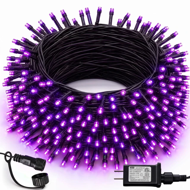 Main image of Halloween 300 LED String Lights, 100FT Connectable String Lights with 8 Lighting Modes, Halloween Decorations for Party Carnival Supplies, Indoor Outdoor Yard Garden Decor (Purple)