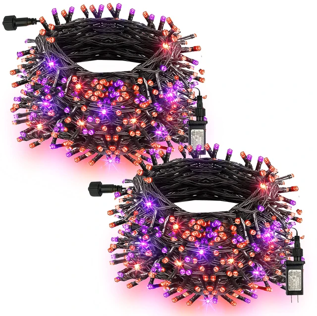 Main image of Halloween Lights, 400 LED 132FT Outdoor Halloween Lights Plug in with 8 Modes, Waterproof Light Outdoor, Indoor Decorations for Party Yard Haunted House Decor, Orange and Purple
