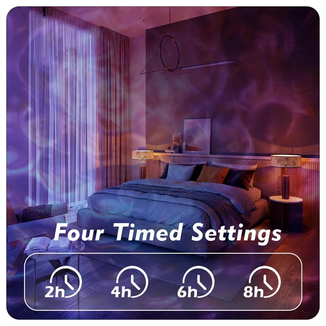 Alt view image 4 of 6 - Christmas Halloween Projector Lights Outdoor, Projector Lights Outdoor Decorations for Yard, 15 Colors Water Wave Ocean Effect Night Lights Projector, Waterproof, Remote, Timing